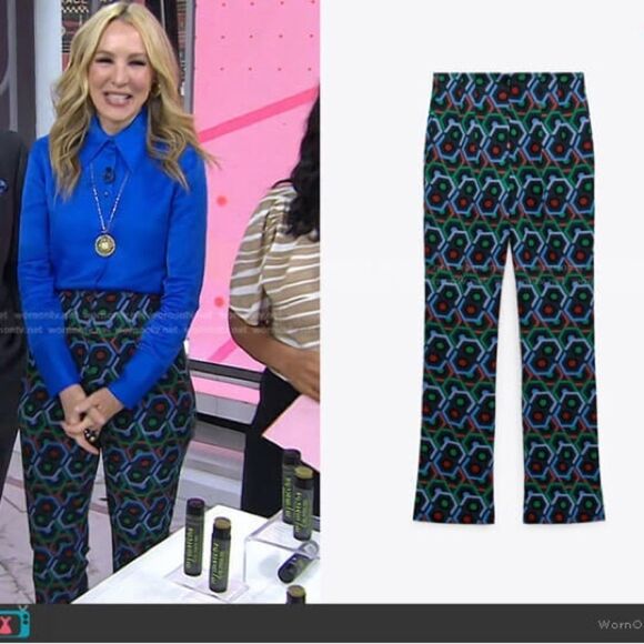 Zara geometric print flared pants - Picture 1 of 7